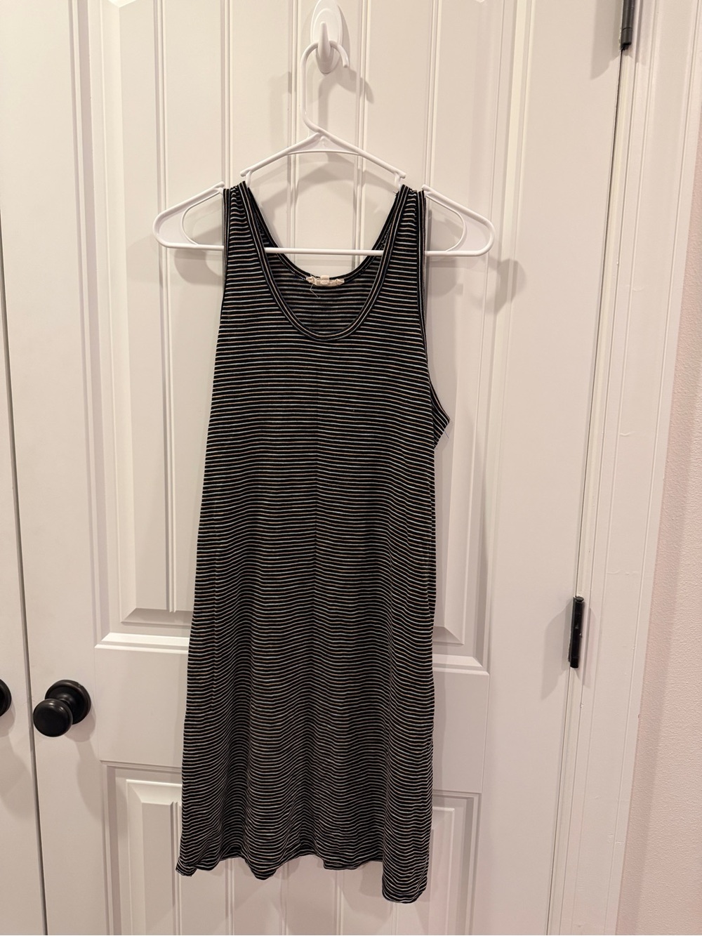 Madewell Black and White Striped Tank Top